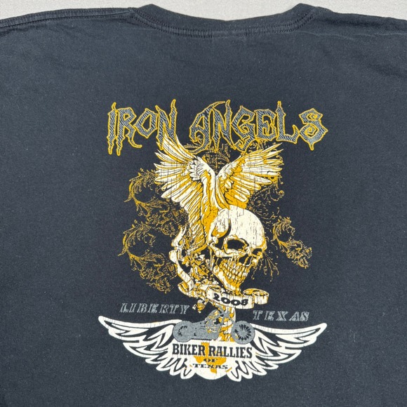Gildan Other - Gildan Iron Angels Biker Rallies of Texas 2008 Liberty TX Skull Tee Mens XL